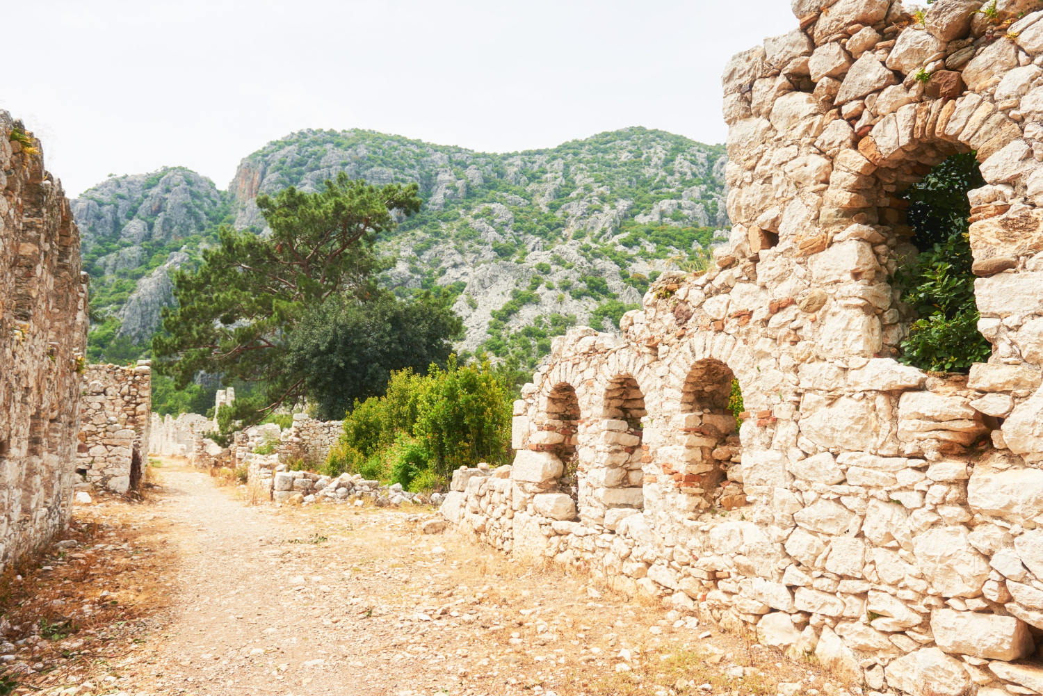 city walls ruins troy turkey